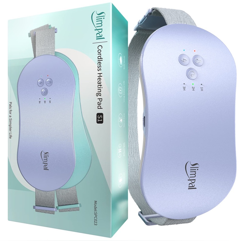 NEW Womens Cordless Heating Pad with Vibration Massage Back & Stomach Pain